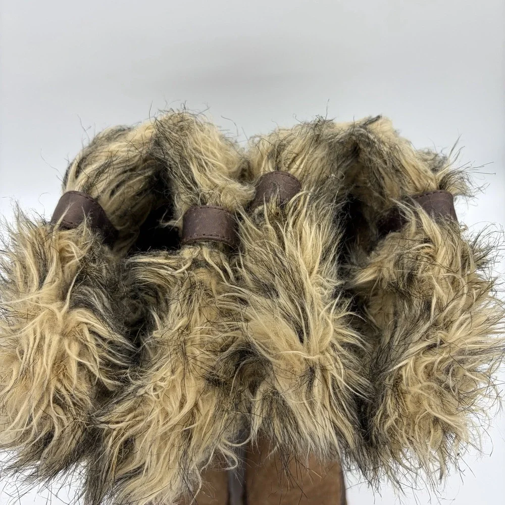 Sorel Womens 5 Boots Cozy Joan Tall Felt Faux Fur Tan Warm Pull On NL1884-286